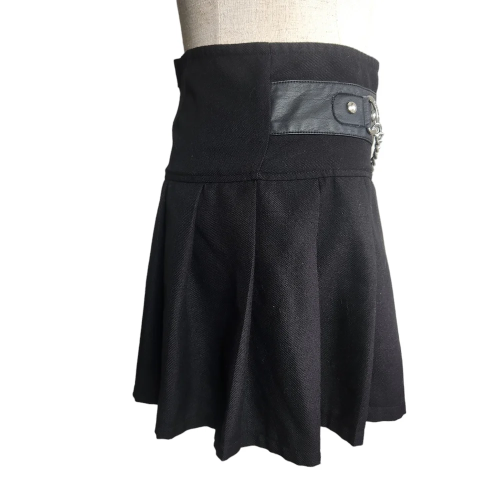 Royal Bones by TRIPP NYC Pleated Mini Skirt Black Size Small